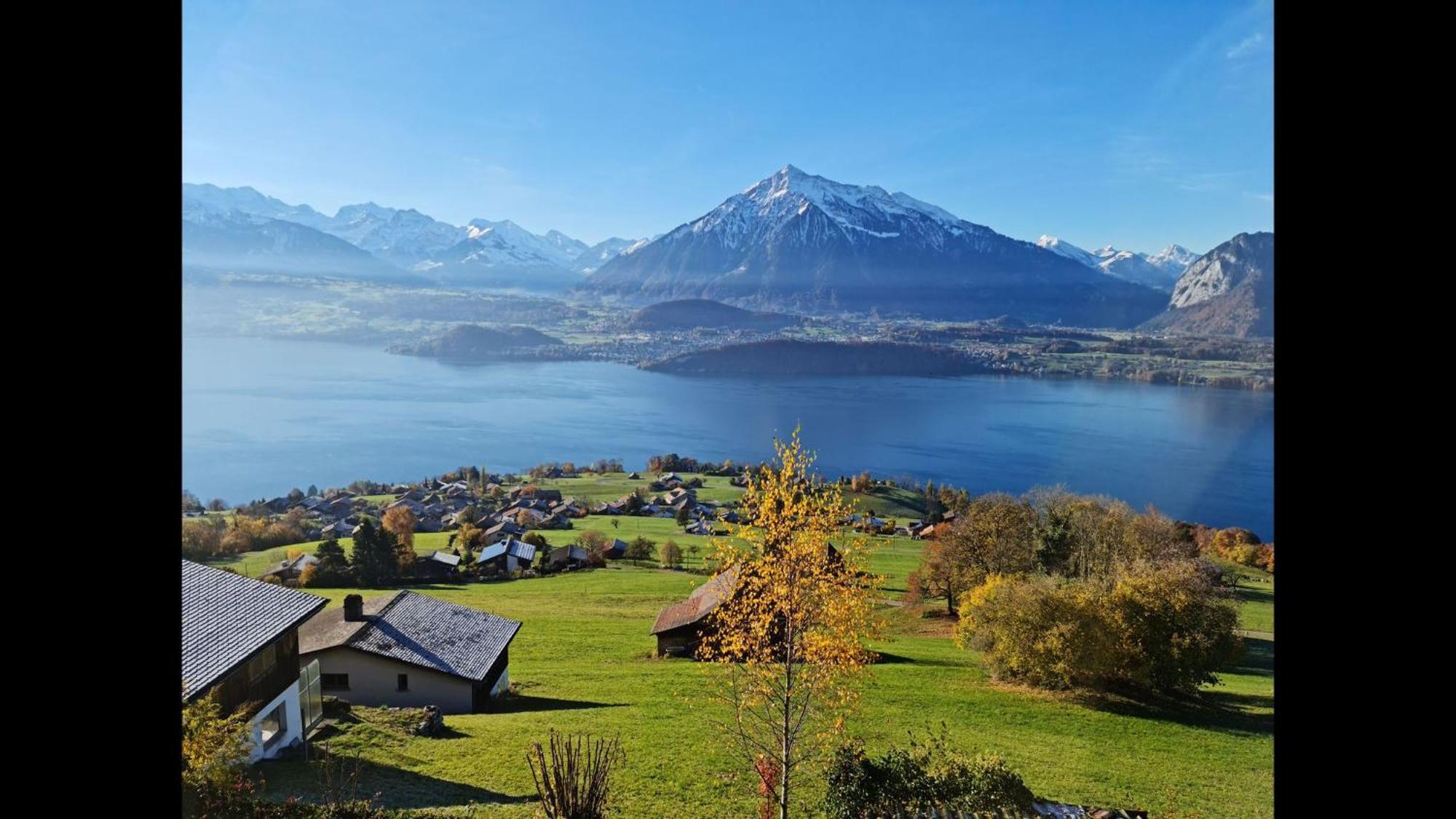 Chalet With View Of The Mountains And The Thun Lake Sigriswil Extérieur photo