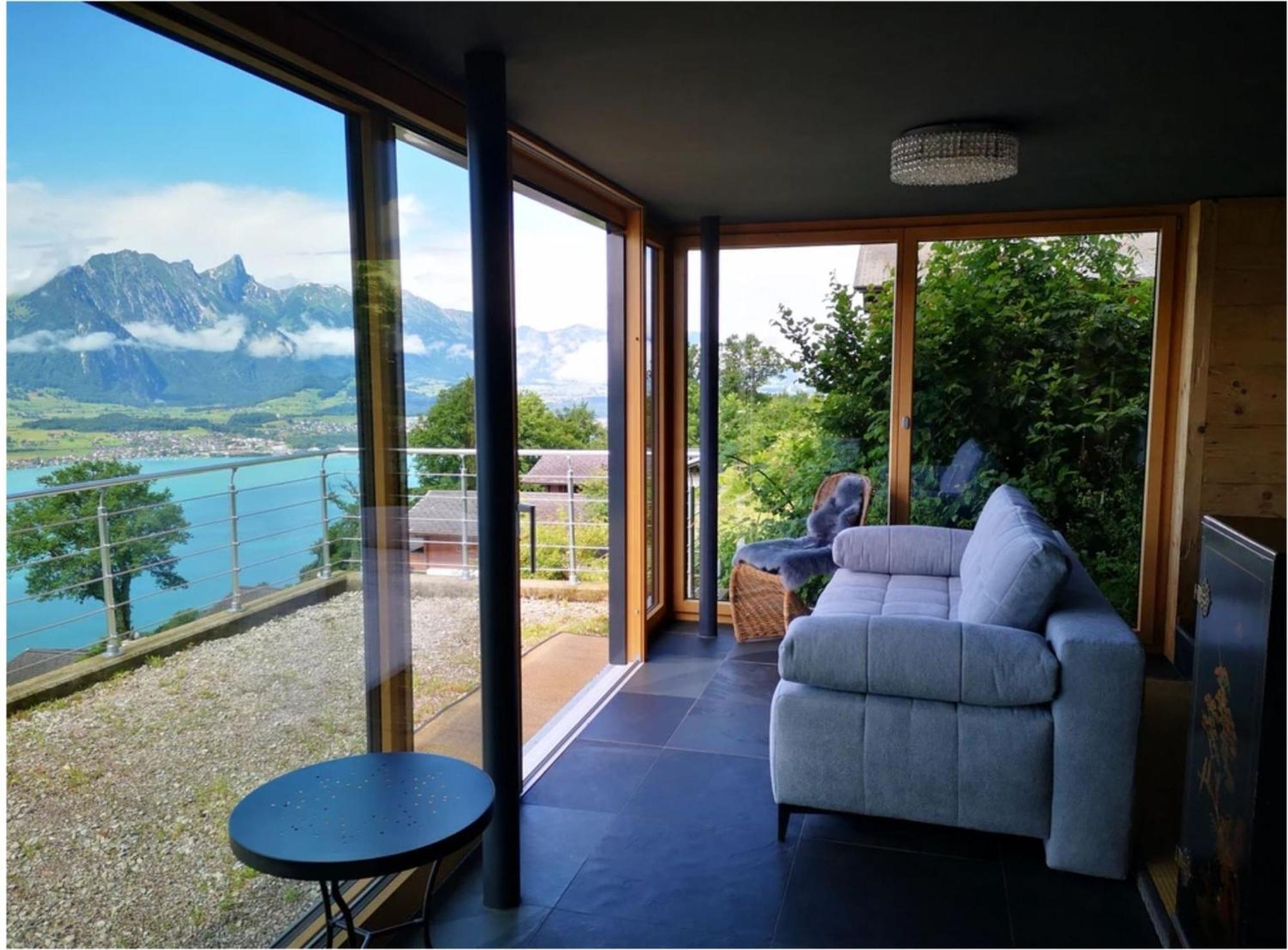 Chalet With View Of The Mountains And The Thun Lake Sigriswil Extérieur photo
